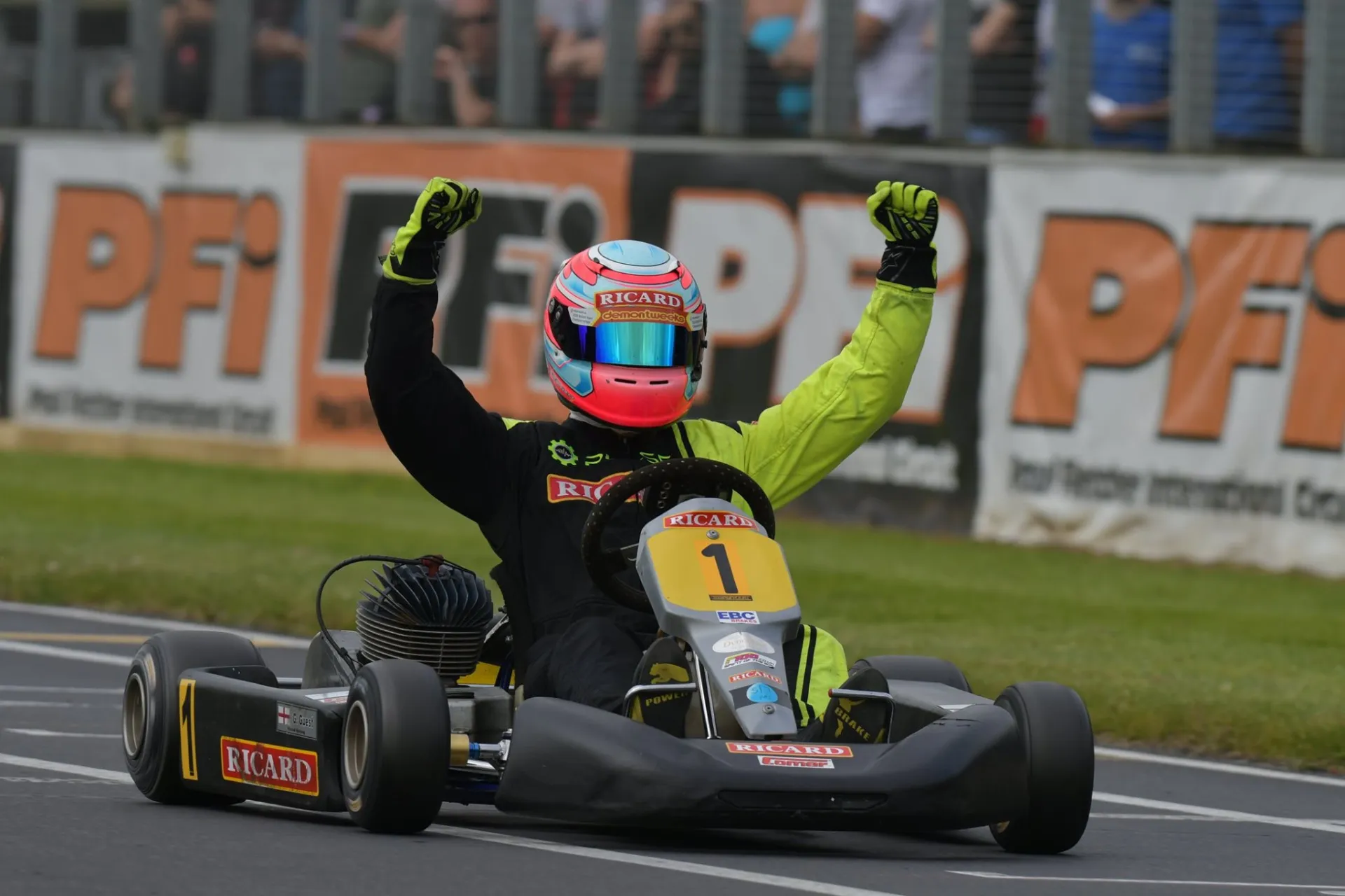 Glenn celebrating a win at PF International